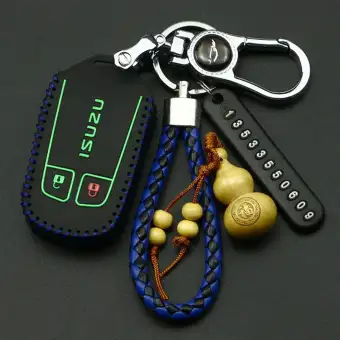 Car Leather Flip Folding Key For Isuzu Mux Flip Key Set Jacket
