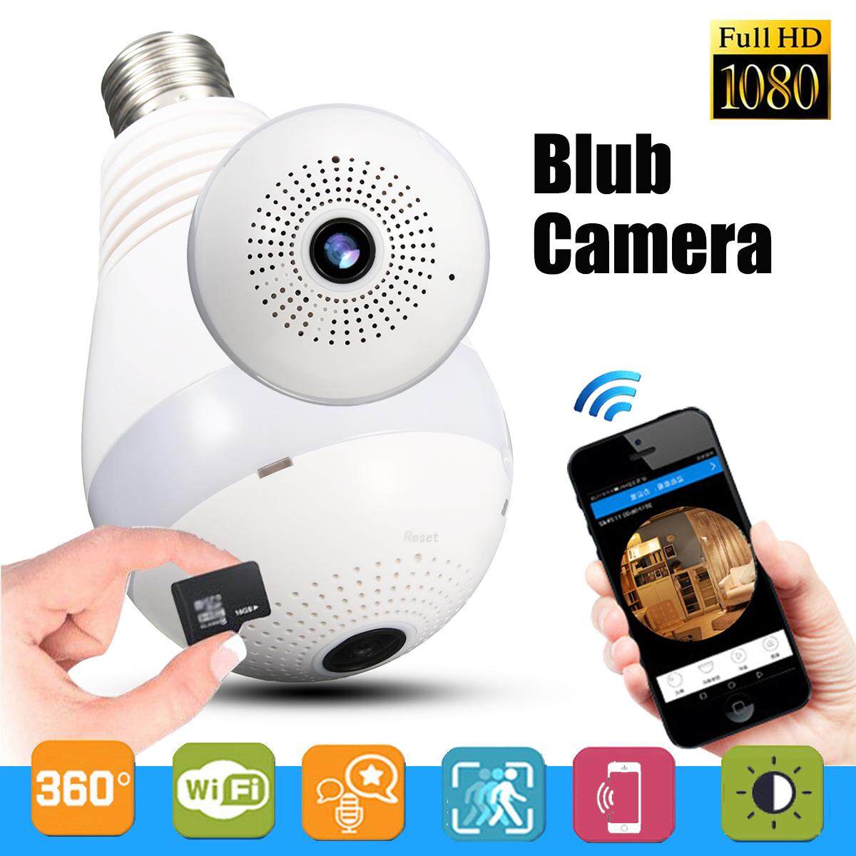 360° 1080P IR Panoramic Camera Adjustable Light Bulb Wifi FishEye CCTV Security