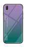 สำหรับ Vivo V11 Gradient สีกระจกเทมเปอร์ปลอกแก้วฝาหลังกันชน TPU อ่อนกรณี