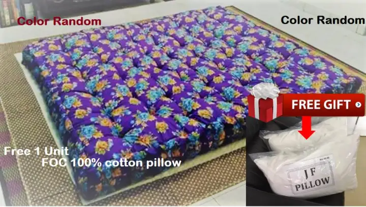 Jfh 100 Kekabu Natural Cotton Mattress Toto Tilam Queen Size Random Color Lazada Jfh 100 Kekabu Natural Cotton Mattress