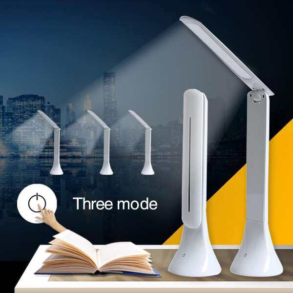 Adjustable USB Rechargeable Touch Sensor LED Desk Table Lamp Reading Light White