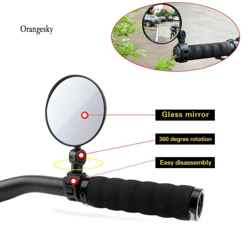 Orangesky 1 Pair Universal Bicycle Rear View Mirror Adjustable Cycling Handlebar Flexible Safety Rearview Mirrors Bike Accessories