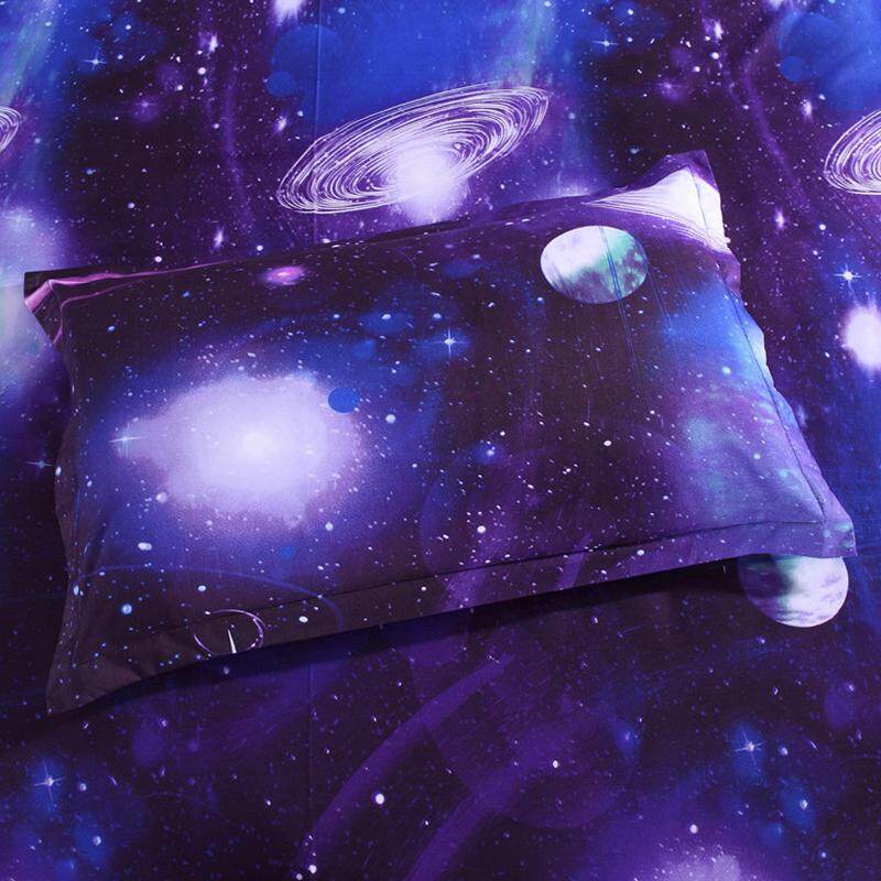 4Pcs/Set 3D Starry Sky Night Space Printed Bed Set Quilt Cover + Bed Sheets + Pillow Cases