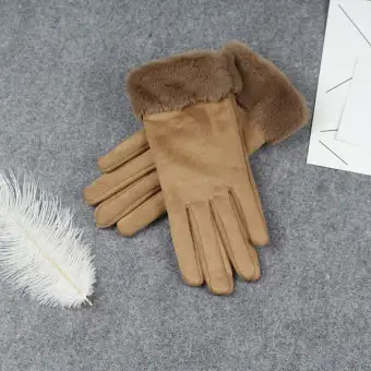 womens fur mittens