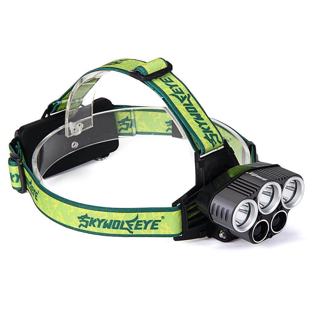 3x XM-L T6 White+2x R2 Blue LED 18650 Headlamp Headlight Torch Flashlight Lamp