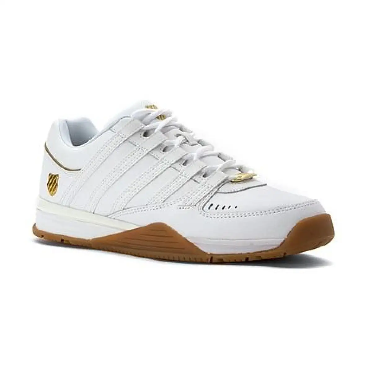 white and gold k swiss