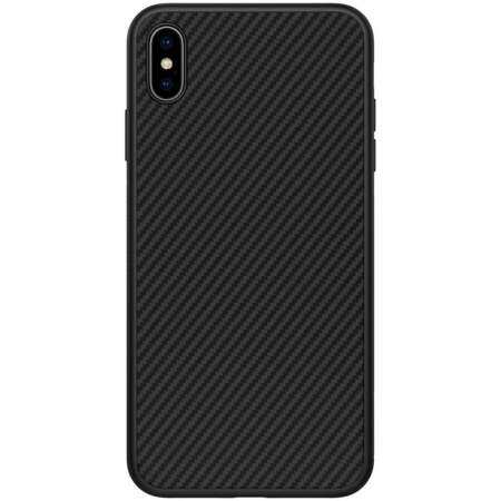 สำหรับ Apple iPhone XS MAX Nillkin เส้นใยสังเคราะห์โทรศัพท์มือถือเคสโทรศัพท์แบบแข็งคาร์บอนไฟเบอร์ PP พลาสติกฝาหลังกรณี (6.5 นิ้ว)