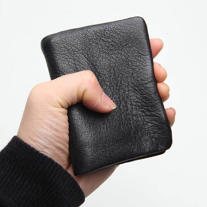 LANSPACE brand men/'s leather wallet fashion short handmade men/'s leather purse