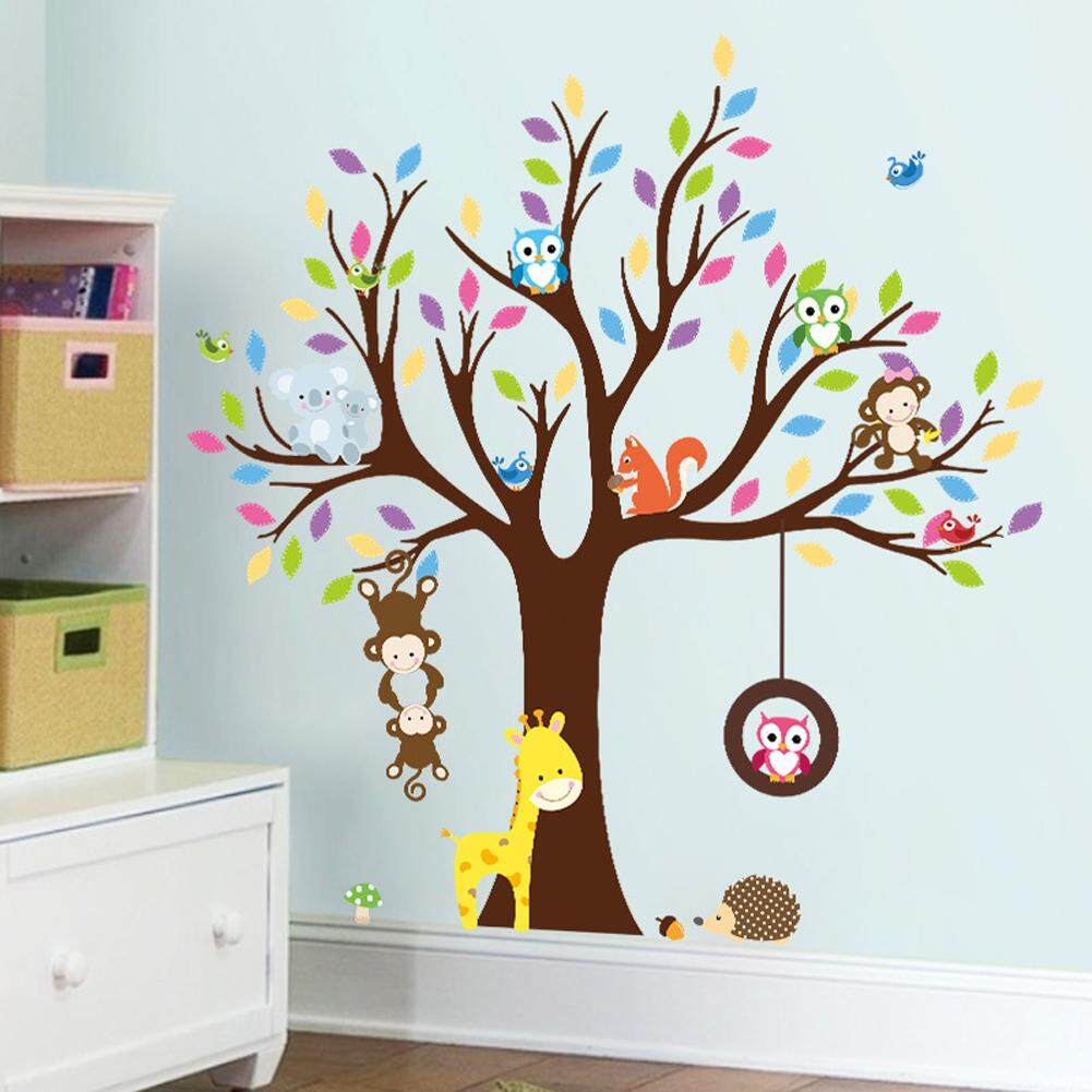Removable Cartoon Animal Wall Stickers for Kids Rooms Home Decor DIY Wallpaper Art Decals House Decoration