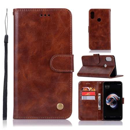 PU และ TPU นุ่มสบาย VINTAGE หนังเคสโทรศัพท์ที่ครอบสำหรับ Xiaomi Redmi หมายเหตุ 5/Redmi หมายเหตุ 5 Pro รุ่นอินเดีย (6 สีเลือก)