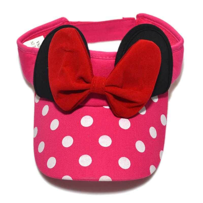 Lovely Kids Sun Visor Caps Big Bow Dot Baby Caps Cotton Dot Baseball Empty Caps