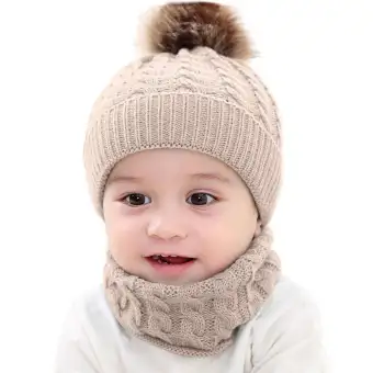 Danvier 2 Pcs Balita Bayi Anak Perempuan Anak Laki-laki Musim Dingin Hangat Topi Kupluk