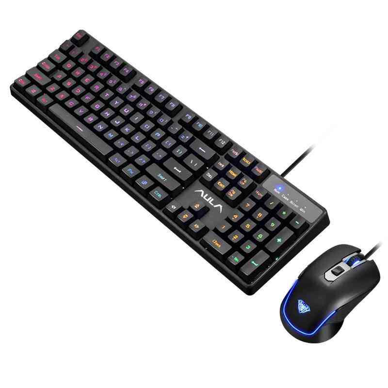 Nicetech AULA T100 Backlit Gaming Keyboard& Mouse Combo for Game/PC(Black) Singapore