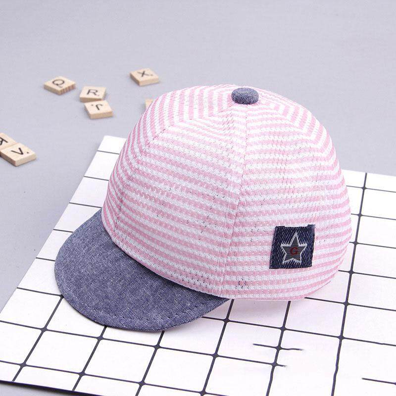Baby Summer Soft Cotton Striped Baseball Cap Breathable Eaves Beret Sun Hat New