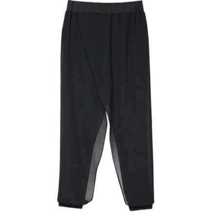 Korean Women S-6XL Plus Size Chiffon Pants Casual Harem Pants Loose Tapered Leg Cropped Pants Skirt