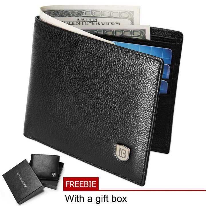 bostanten cowhide leather simple checkbook card holder