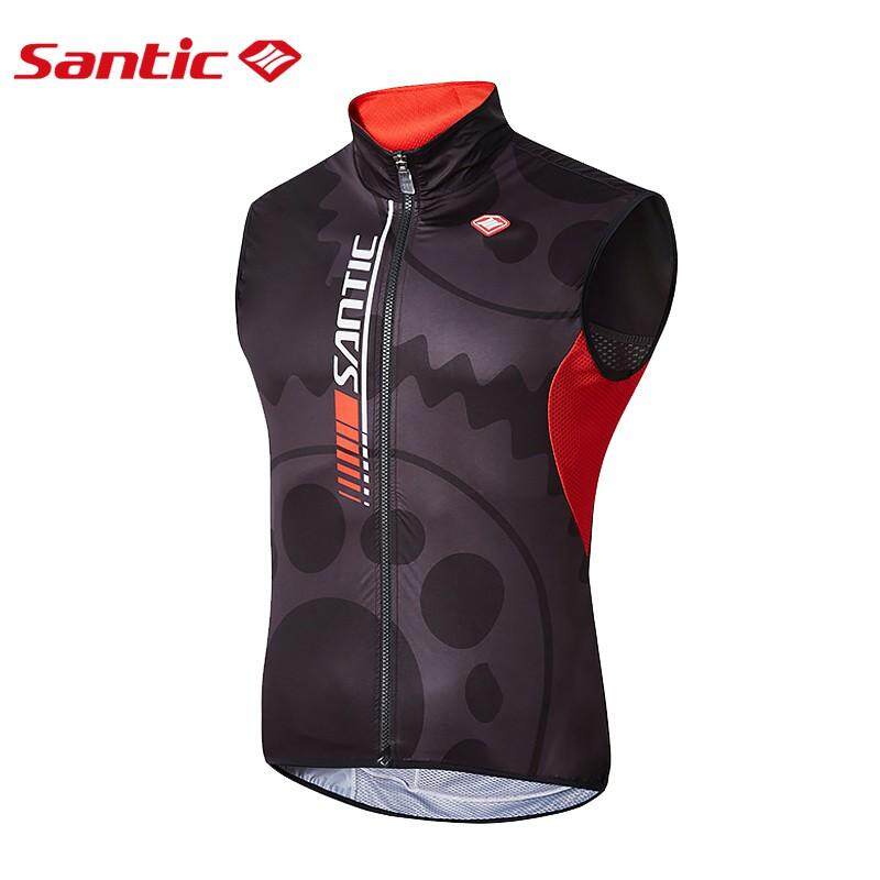 Santic Men's Sleeveless Cycling Jerseys Road MTB Bike Bicycle Windproof Anti-sweat Quik Dry Jackets Coats Waistcoat Vest