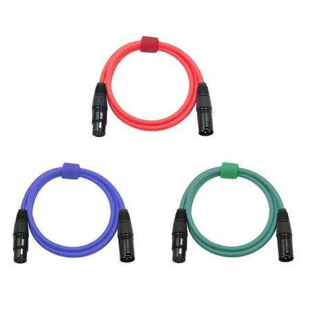 2 เมตร DMX512 สายไมโครโฟนชายหญิง XLR สีเครื่องมือสายสายคาราโอเกะ - (A)