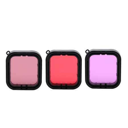 3Pcs Red Pink Purple Underwater Diving Filters Set for Gopro Hero 5 / 6