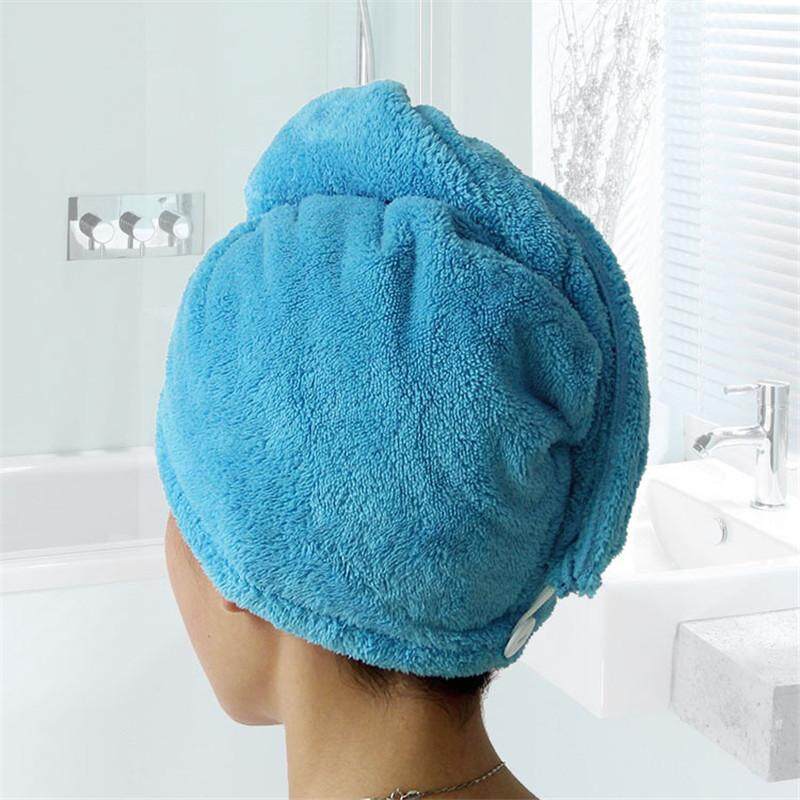 Women Bathroom Super Absorbent Quick-drying Microfiber Bath Towel Hair Dry Cap Salon Towel 25x65cm - intl