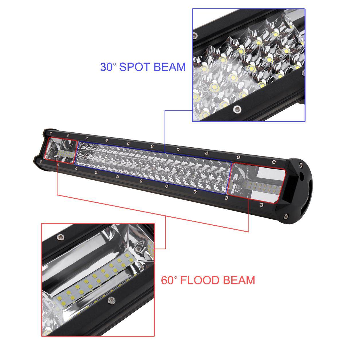 1 chiếc 7D 23 Inch 540 W LED Worklight Thanh Ba Liên Tiếp Điểm Lũ Combo Offroad Đèn Lái Xe Đèn cho Xe Tải SUV 4X4 4WD ATV