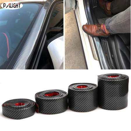 PAlight Car Auto 1M Surface Protector Strip Carbon Fiber Bumper Edge Anti-collision Anti-Rub(size:100cm*3cm)