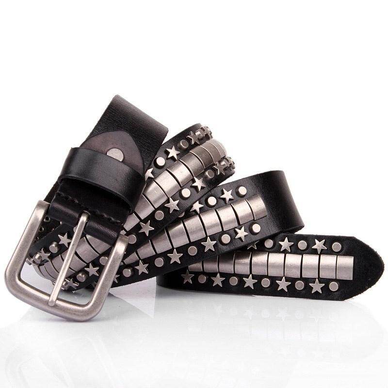 Punk Hip-hop Rock Style Genuine Leather Cowhide Vintage Brown Classic Jean Pin Buckle Belts for Man and Woman