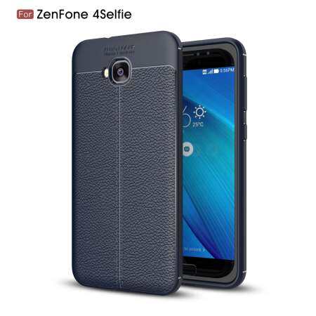 ปิดป้องกัน Asus ZenFone 4 Selfie ZD553KL กรณีหนังลายลิ้นจี่นุ่ม TPU ซิลิโคนกันกระแทกฝาหลัง - INTL