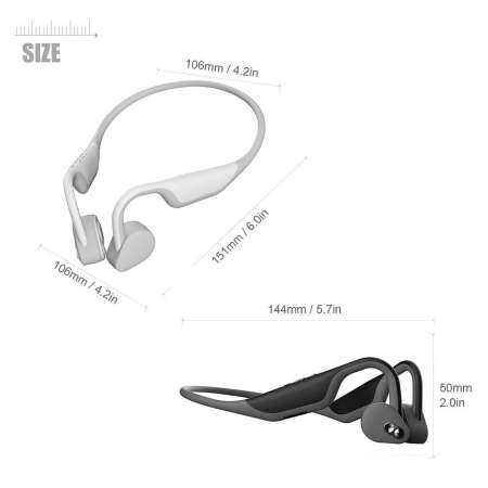 GoodGreat ตัวต่อกระดูกหูฟัง, บลูทูธ 5.0 HD สเตอริโอเปิดหูฟัง/หูฟัง GYM วิ่งขี่จักรยานกันเหงื่อกีฬาน้ำหนักเบาชุดหูฟังไร้สายมีไมโครโฟนในตัว