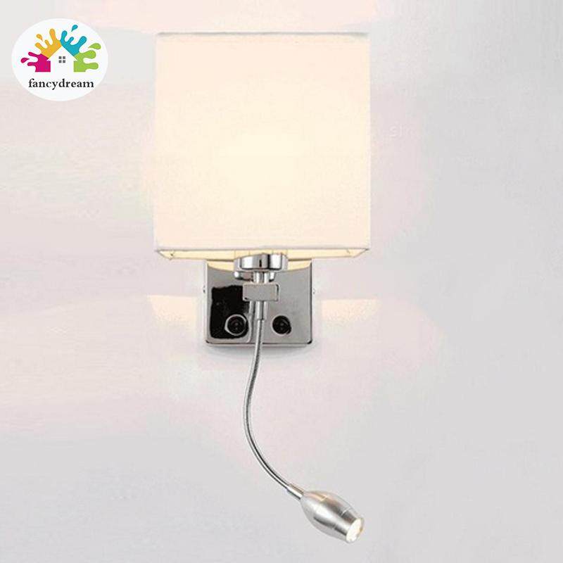 Fancydream Thời Trang Hiện Đại LED Vải Đèn Tường Nhà Sconce Đèn Hành Lang Phòng Ngủ Đầu Giường Đèn