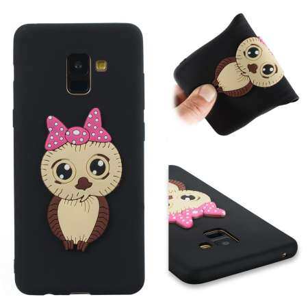 สำหรับซัมซุงกาแล็คซี่ A8 PLUS 2018 น่ารัก 3D สาวการ์ตูนนกฮูกรูปแบบ Soft TPU เคสซิลิโคนฝาหลัง - INTL