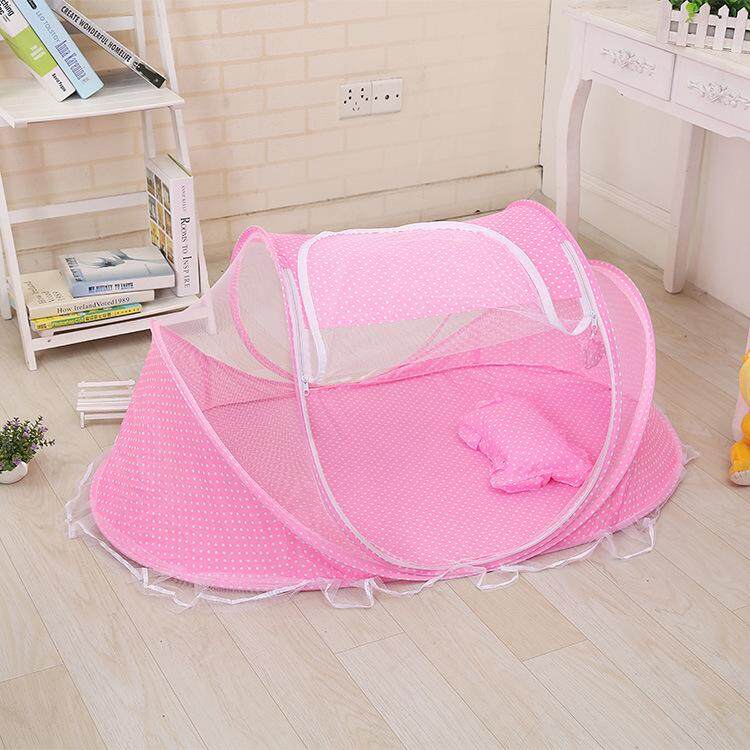 3PCS Mosquito Net +Baby pillow +Music toy Portable Baby Crib Mosquito Net - intl