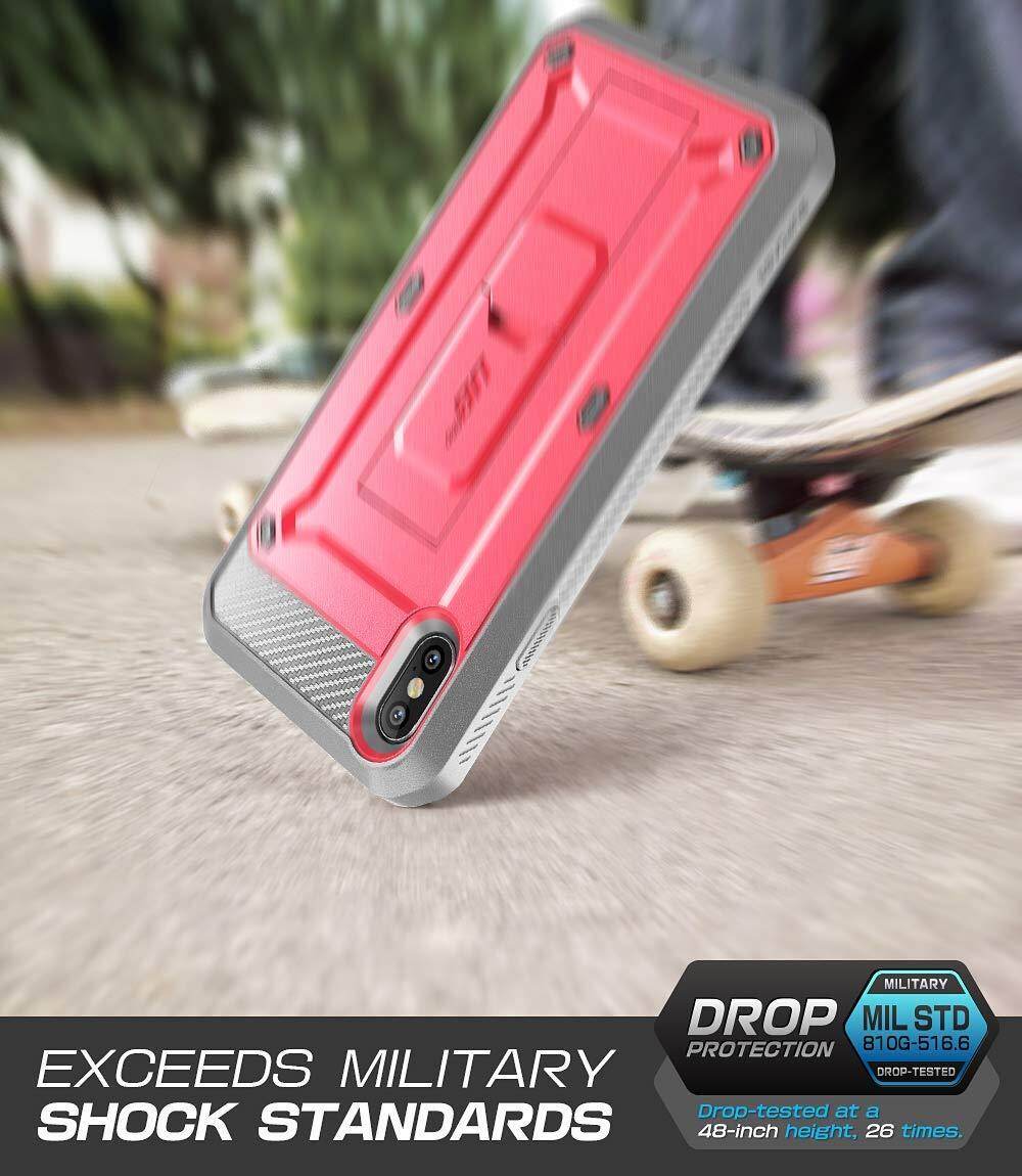 Cho Iphone XS Max Ốp lưng BẢO VỆ SUPCASE Toàn Thân Chắc Chắn Kẹp Bao Da có Nắp Đậy Bảo Vệ Màn Hình & Chân Đế