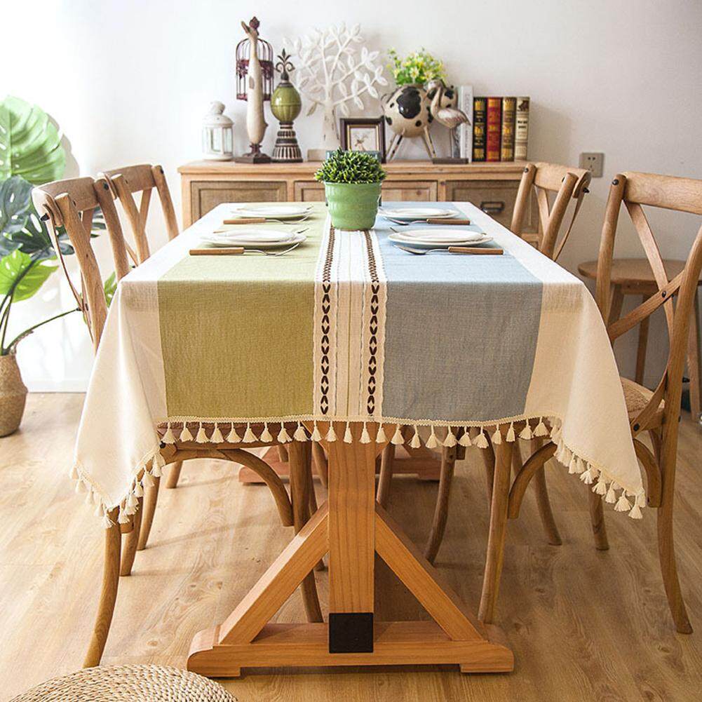 Star Mall Table Cloth Tassel Lace Rectangle Tablecloth Home Kitchen Table Cloths Party Banquet Dining Table Cover