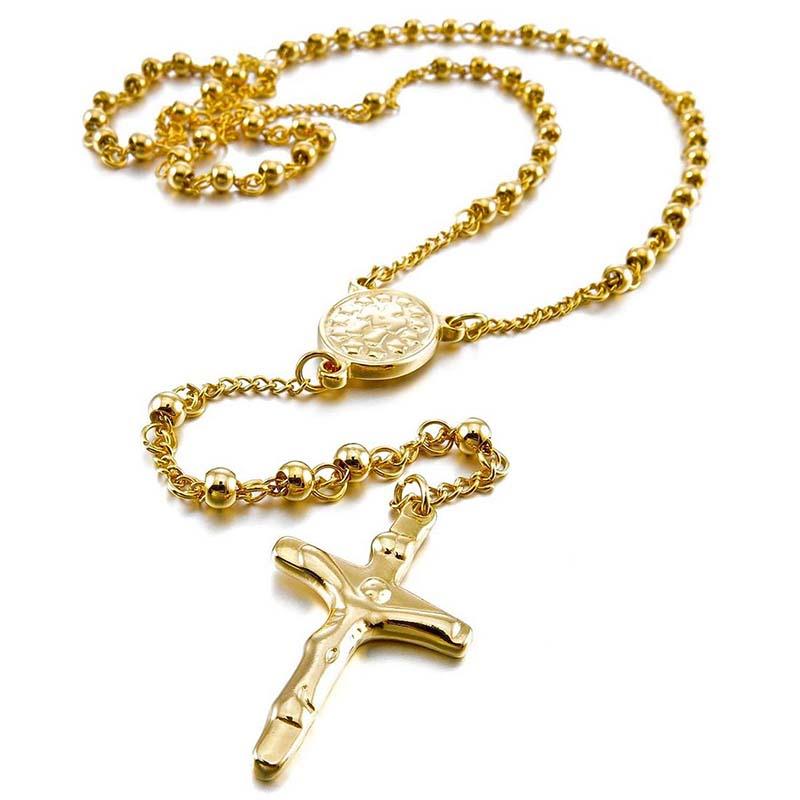 Stainless Steel Pendant Necklace Gold 
