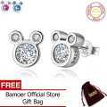 Bamoer Dijual 925 Perak Berkilau Agustus Mempesona 3 Warna Miky Mouse Anting-anting Tatah untuk Wanita dan Perempuan Perhiasan Sterling Perak PAS457