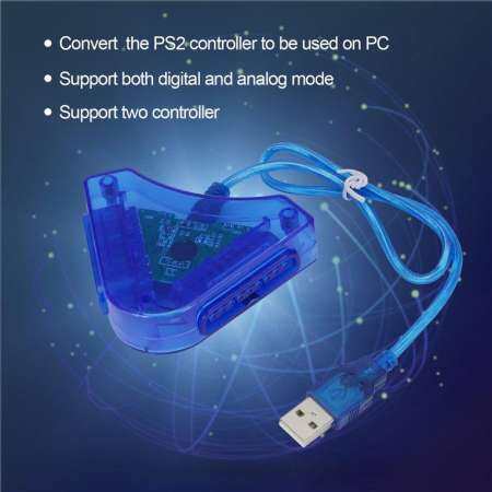 KAKA Joypad Game Controller to PC USB Converter Adapter For PS2 Playstation 2