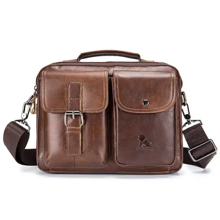 mens leather briefcase messenger bag