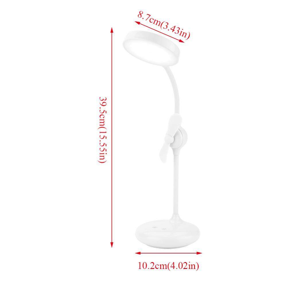 Led Makeup Mirror Eye - protection Lamps Stepless Adjustable Touch Control Table Lamp with fan - intl