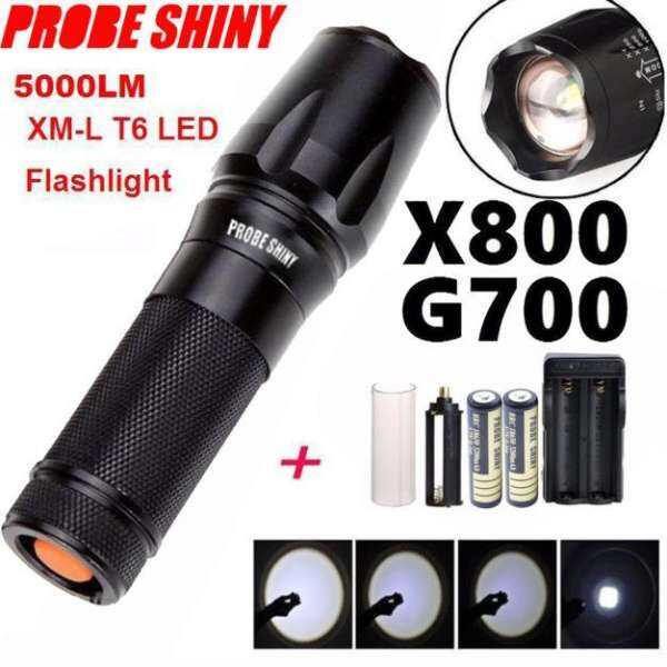 G700 X800 5000LM T6 LED Zoom Flashlight Tactical Torch Zoom Lamp Super Light