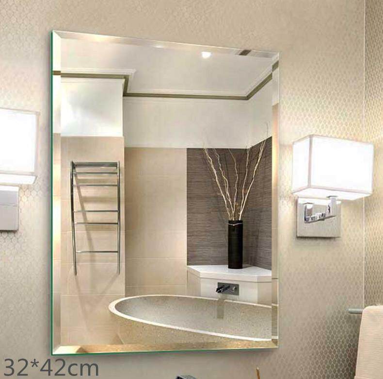 Bathroom Mirror Punching-free Toilet Mirror Wall Hanging Cosmetic Mirror Makeup Mirror 30*42cm - intl