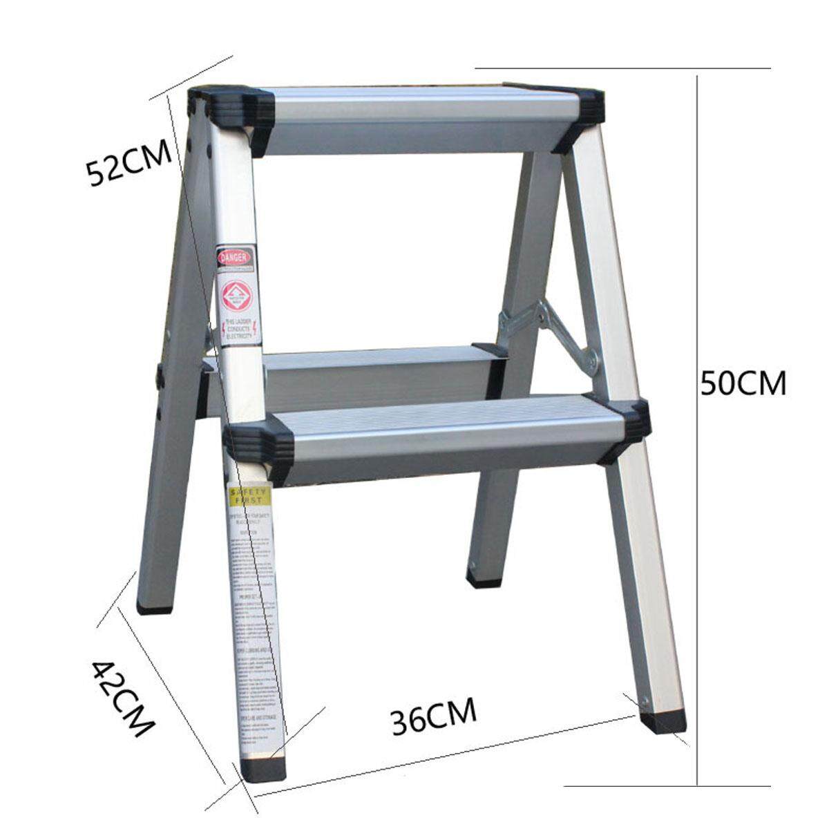 150 kg 50 cm 2 Bước Phân Thang Gấp Chống Trượt An Toàn Nhôm Khung Thang