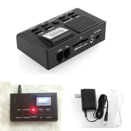 Digital Telephone Call Phone Voice Recorder LCD Display w/ SD Card Slot US Plug