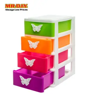Mr Diy Plastic 4 Tier Mini Shelves Drawer Storage Box Organiser