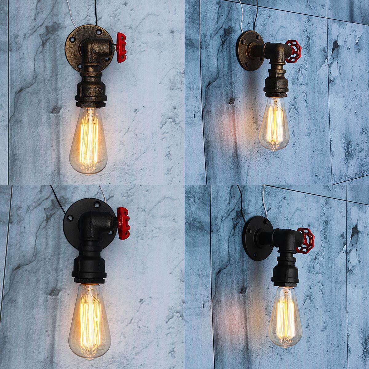 【Free Vận Chuyển + Đèn Flash Deal】 5x Vintage Công Nghiệp Retro Sắt Ống Nước Hình Đèn Tường E27 Sconce Đèn