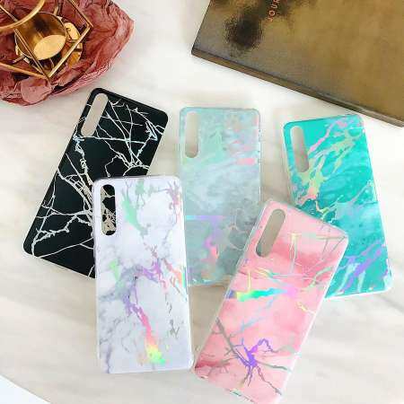 ปิดป้องกัน Huawei P20 นน Marble Iridescent Holographic Holo เคสโทรศัพท์ - INTL