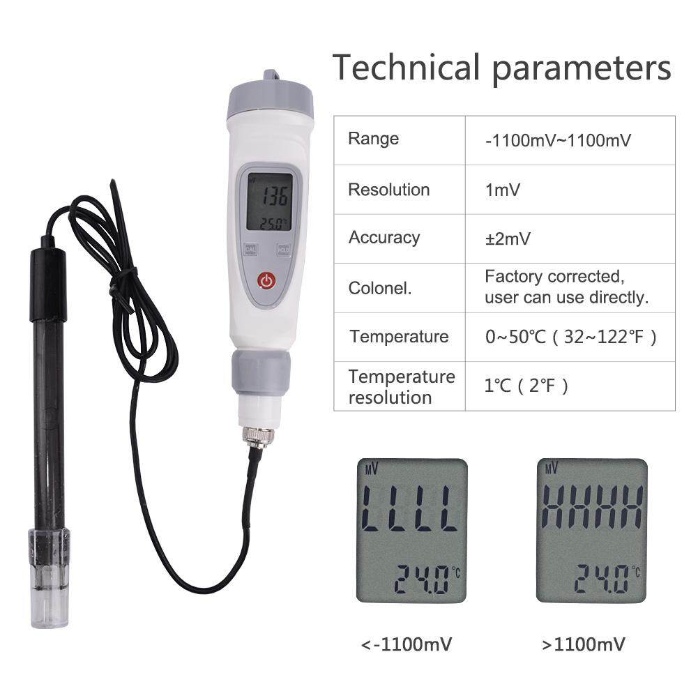 yieryi ORP-BW Orp Meter Factory Corrected Range +- 1100 mv oxidation reduction potential orp meter for water Aquarium With probe