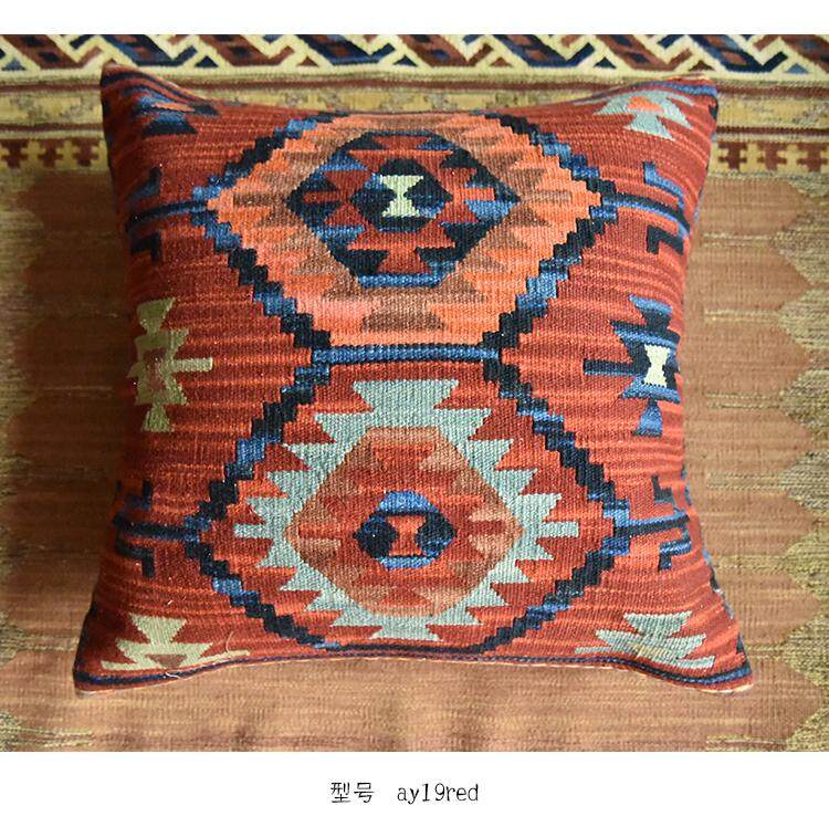 Kiểu Mỹ Làng Quê Kilim Cứng Lông Cừu 60cm Lớn Gối Tựa Đệm Bộ Bắc Orsia Phong Cách Gối Ôm Hiện Đại Dân Tộc