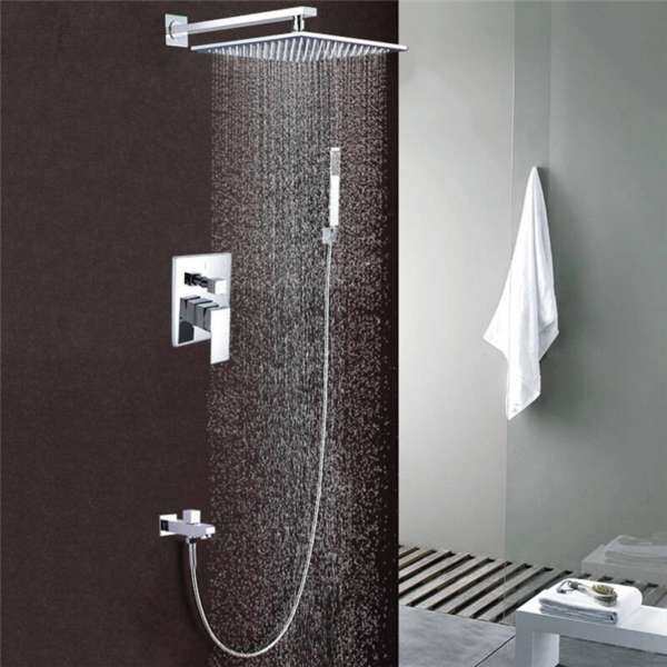 The High Quality  8 inch Stainless Steel Bathroom rain shower faucets head shower set(sliver)