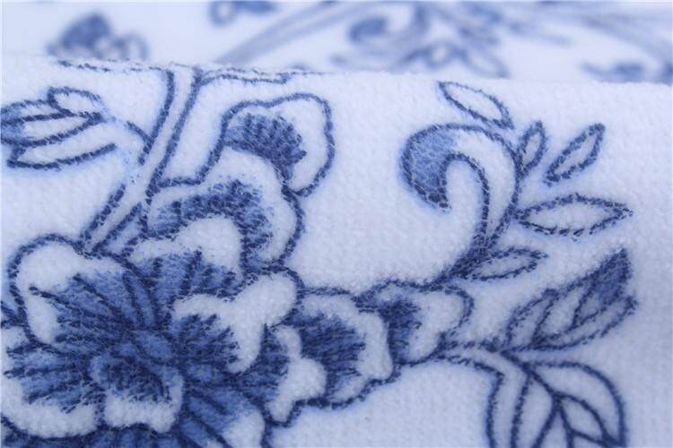 Extra Large Blue and white porcelain 100% cotton Bath Towel Sports Towel Gym Camping Towel Fast Drying Cloth - intl